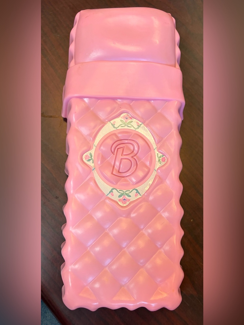 VTG Barbie 1995 Dream House bed replacement pink with B initial